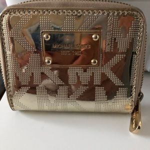 MK gold wallet (small size 4 x 3 1/2)